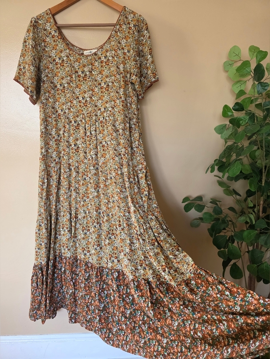 NATURAL LIFE Dresses & Skirts - Natural Life Lucia Floral Tiered Maxi Dress M Oversized Boho Cottagecore Prairie